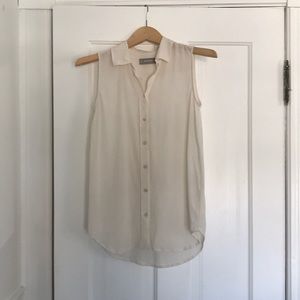 Everlane clean silk relaxed button up shirt.